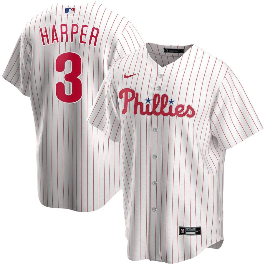 Youth Philadelphia Phillies 3 Bryce Harper Nike White Home Replica Player MLB Jerseys